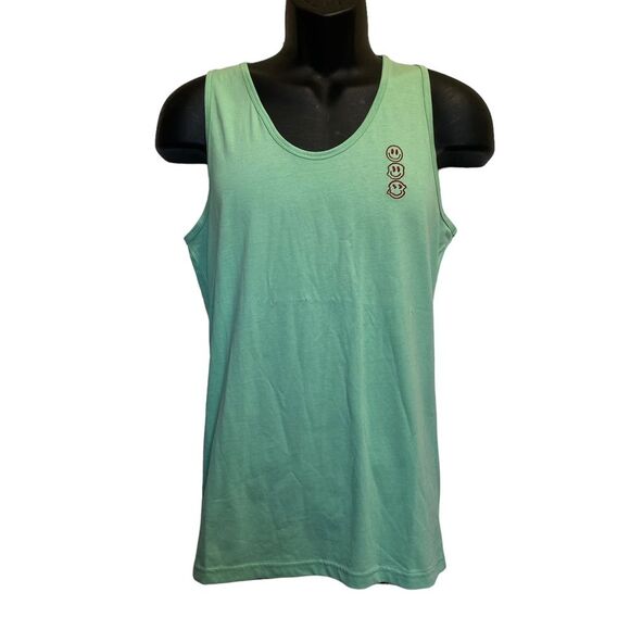 Dutch Bros Mint Smiley Faces Logo Tee Sz M - Picture 2 of 10